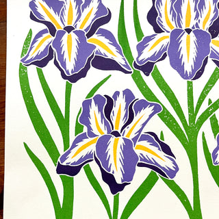 Garden Series: Iris Risograph Print