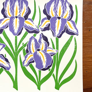 Garden Series: Iris Risograph Print