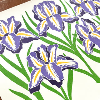 Garden Series: Iris Risograph Print