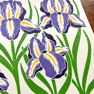 Garden Series: Iris Risograph Print