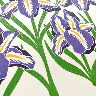 Garden Series: Iris Risograph Print