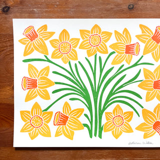 Garden Series: Daffodil Risograph Print