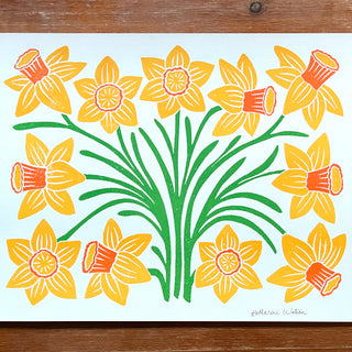 Garden Series: Daffodil Risograph Print