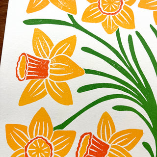 Garden Series: Daffodil Risograph Print