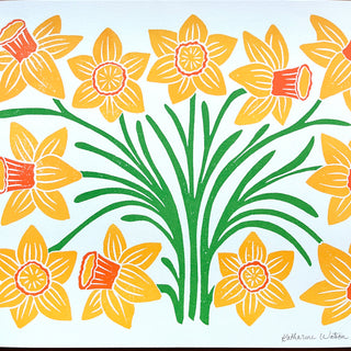 Garden Series: Daffodil Risograph Print