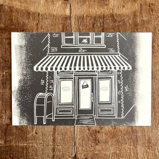 Open Studio, Black & White Postcard