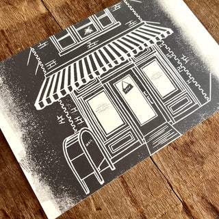 Open Studio, Black & White Postcard