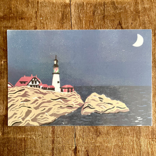 Night Lighthouse Postcard