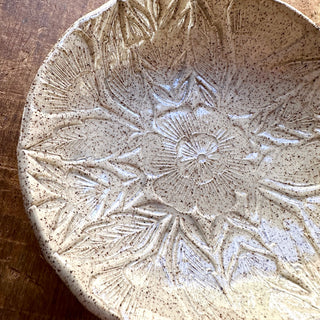 Block Printed Stoneware Bowl - No. 5487