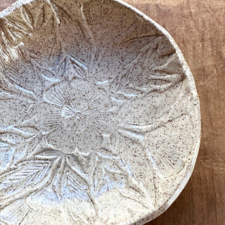 Block Printed Stoneware Bowl - No. 5487