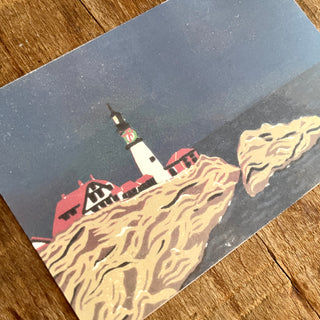Night Lighthouse Postcard
