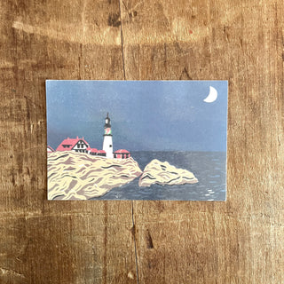 Night Lighthouse Postcard
