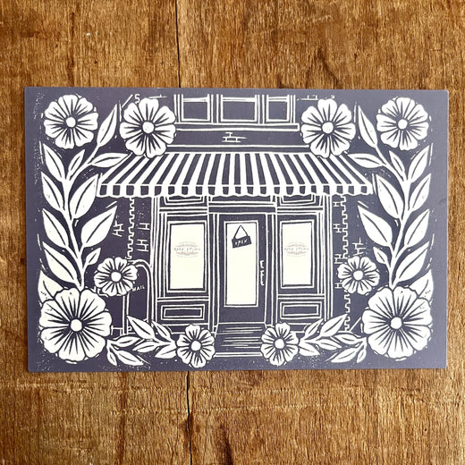 Open Studio, Blue Postcard