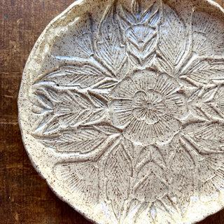 Block Printed Stoneware Dish - No. 5488