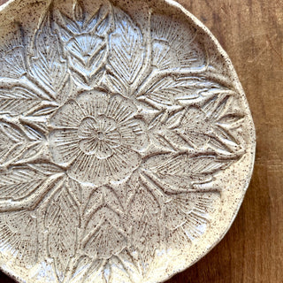 Block Printed Stoneware Dish - No. 5488