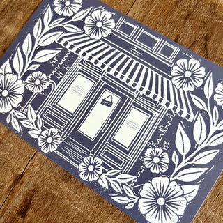 Open Studio, Blue Postcard
