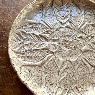 Block Printed Stoneware Dish - No. 5488