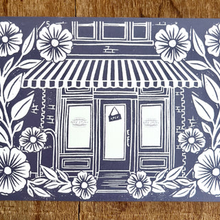 Open Studio, Blue Postcard