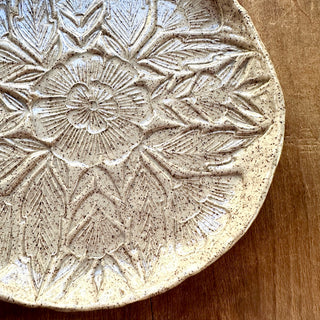 Block Printed Stoneware Dish - No. 5488