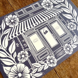 Open Studio, Blue Postcard