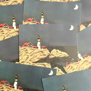 Night Lighthouse Postcard