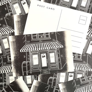 Open Studio, Black & White Postcard