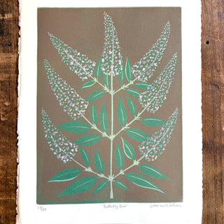 Hand Block Printed "Butterfly Bush" Reduction Print - No. 20