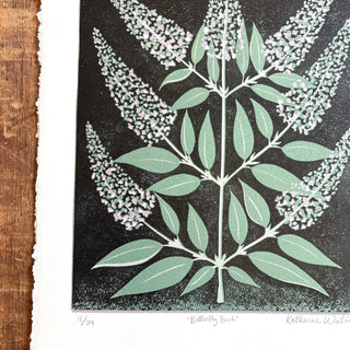 Hand Block Printed "Butterfly Bush" Reduction Print - No. 11