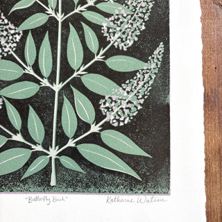 Hand Block Printed "Butterfly Bush" Reduction Print - No. 11