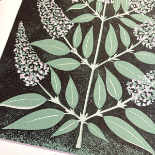 Hand Block Printed "Butterfly Bush" Reduction Print - No. 11