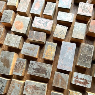 Antique Letterpress Country Stamps - Set of 20