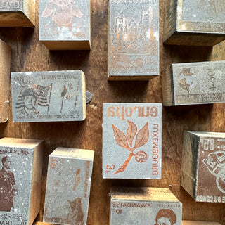 Antique Letterpress Country Stamps - Set of 20