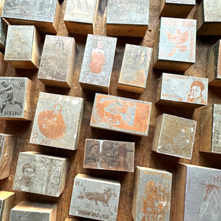 Antique Letterpress Country Stamps - Set of 20