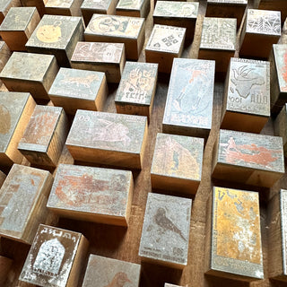 Antique Letterpress Country Stamps - Set of 20