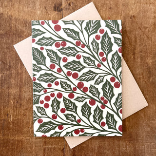 Holly Blank Greeting Card