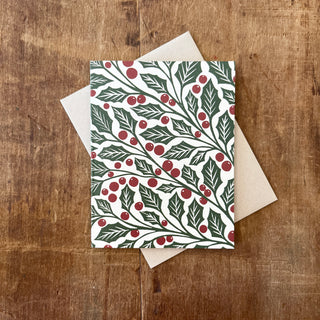 Holly Blank Greeting Card