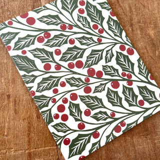 Holly Blank Greeting Card