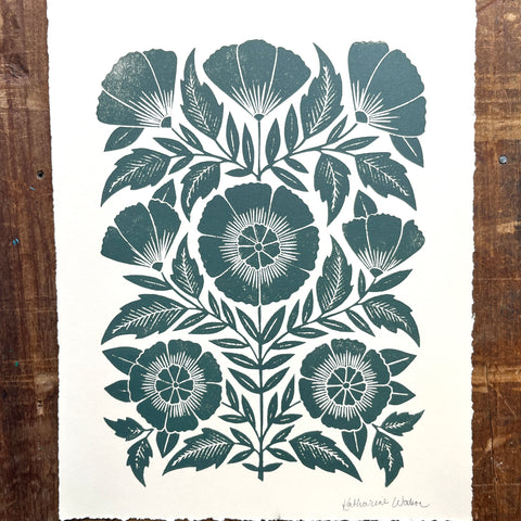 Hand Block Printed Art Print - No. 5791