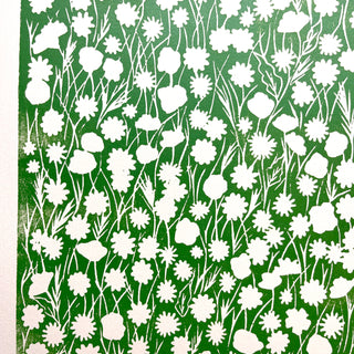 SECONDS : Hand Block Printed Meadow Art Print - No. 5794
