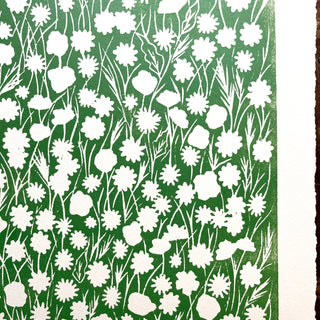 SECONDS : Hand Block Printed Meadow Art Print - No. 5794