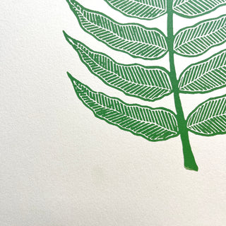 SECONDS : Hand Block Printed Fern Art Print - No. 5797