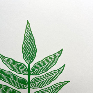 SECONDS : Hand Block Printed Fern Art Print - No. 5798