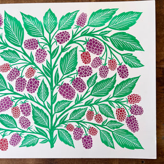 Garden Series: Blackberry Risograph Print