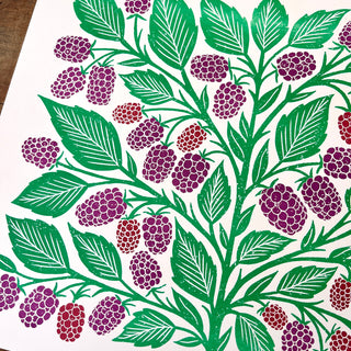Garden Series: Blackberry Risograph Print
