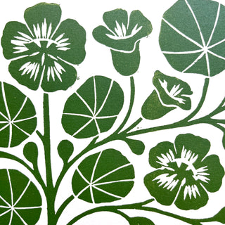 SECONDS : Hand Block Printed Nasturtium Art Print - No. 5800