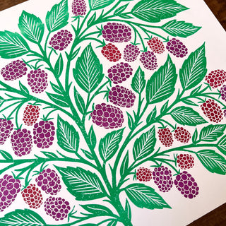 Garden Series: Blackberry Risograph Print