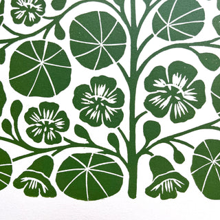 SECONDS : Hand Block Printed Nasturtium Art Print - No. 5800