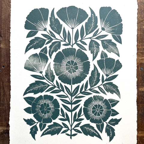 SECONDS : Hand Block Printed Art Print - No. 5801