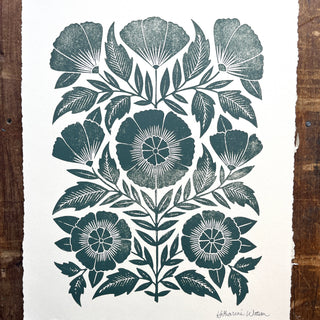 SECONDS : Hand Block Printed Art Print - No. 5802