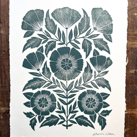 SECONDS : Hand Block Printed Art Print - No. 5802